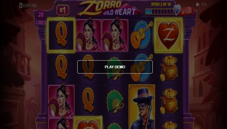 Zorro Wild Heart slot machine gameplay